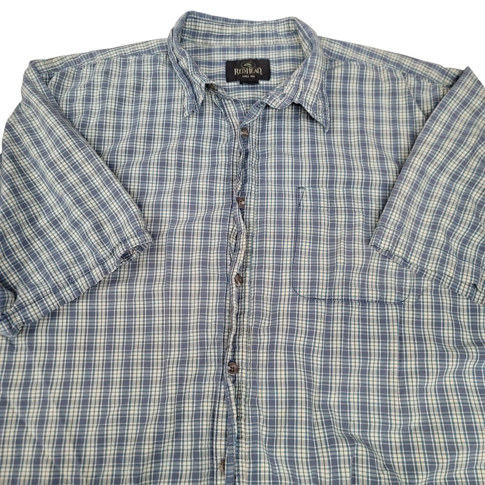 RedHead 2XL Mens Plaid Short Sleeve Button Up Casual Shirt Outdoors